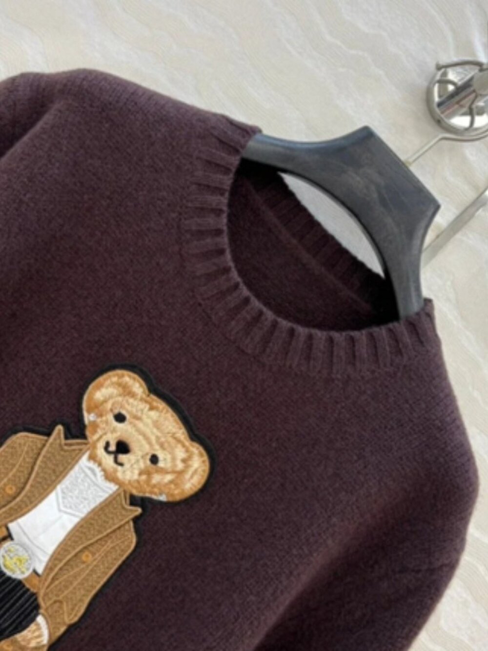 Ralph Lauren Gentleman Bear Brown Crewneck Sweater - Picture 5 of 7